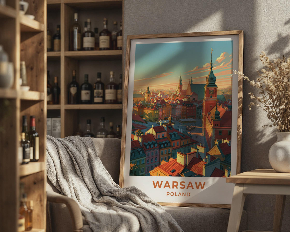 Warsaw Poland Travel Poster