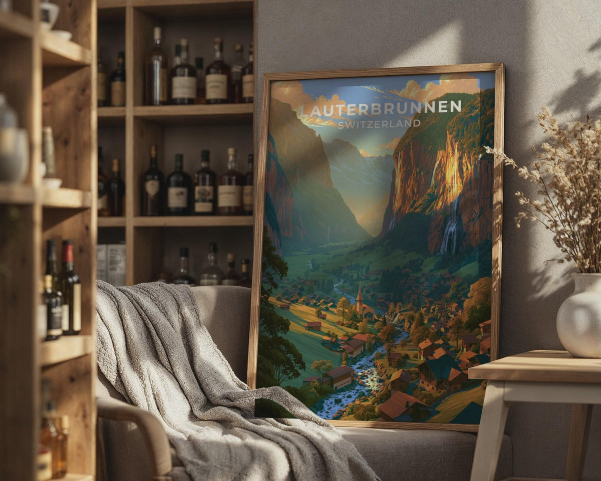 Lauterbrunnen Switzerland Travel Poster - WanderWall
