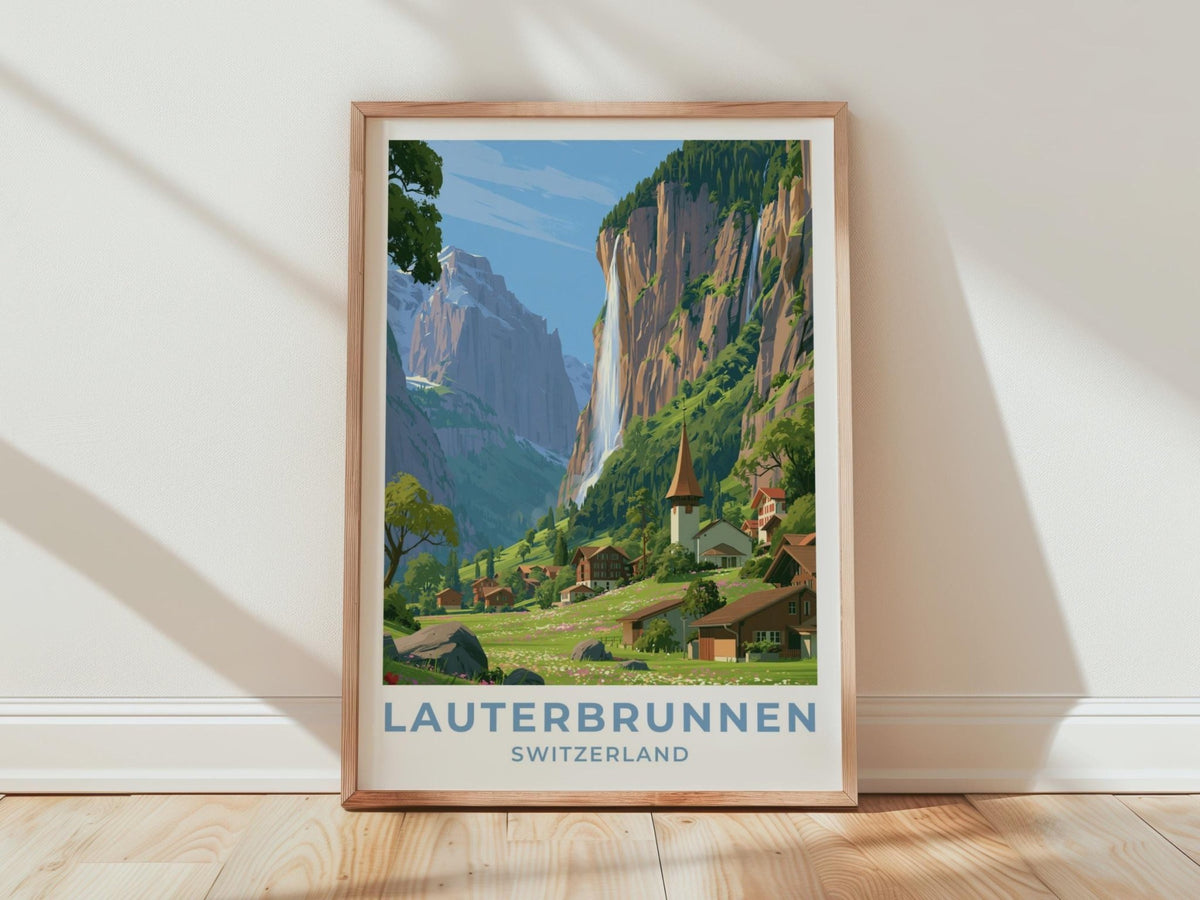 Lauterbrunnen Switzerland Travel Poster - WanderWall