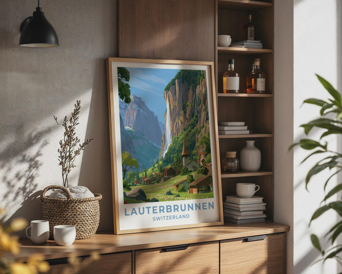 Lauterbrunnen Switzerland Travel Poster - WanderWall