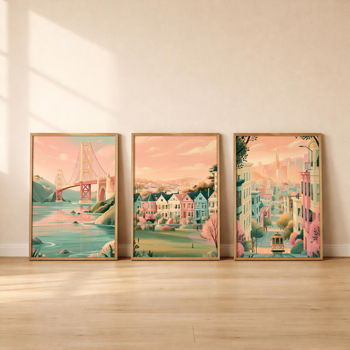 San Francisco Set of 3 Posters | San Francisco Gallery Wall Art - WanderWall