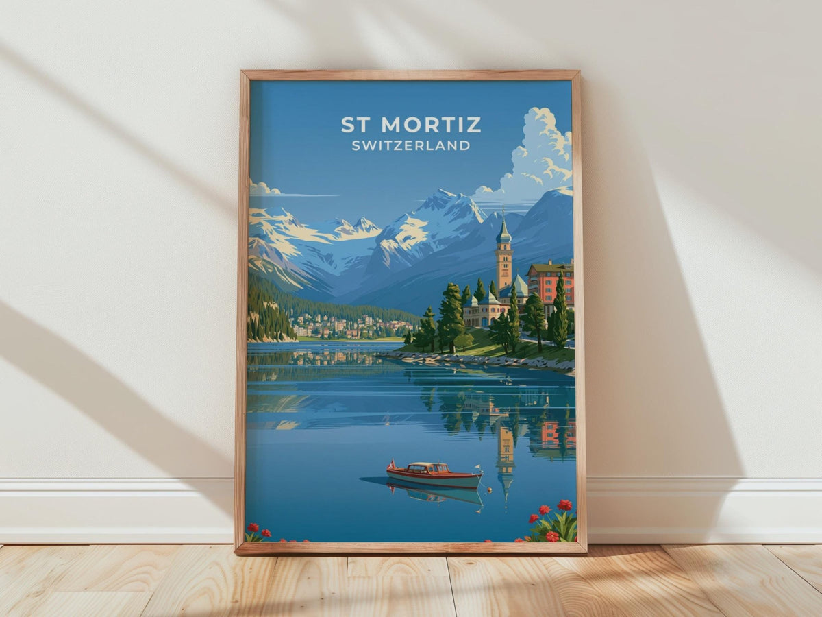 St Moritz Switzerland Travel Poster - WanderWall