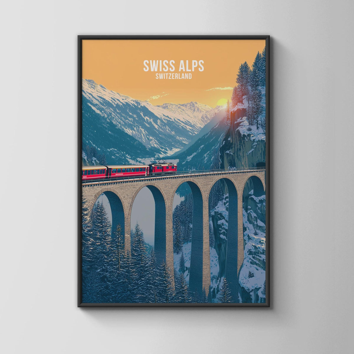 Swiss Alps Travel Poster Wall Art - WanderWall