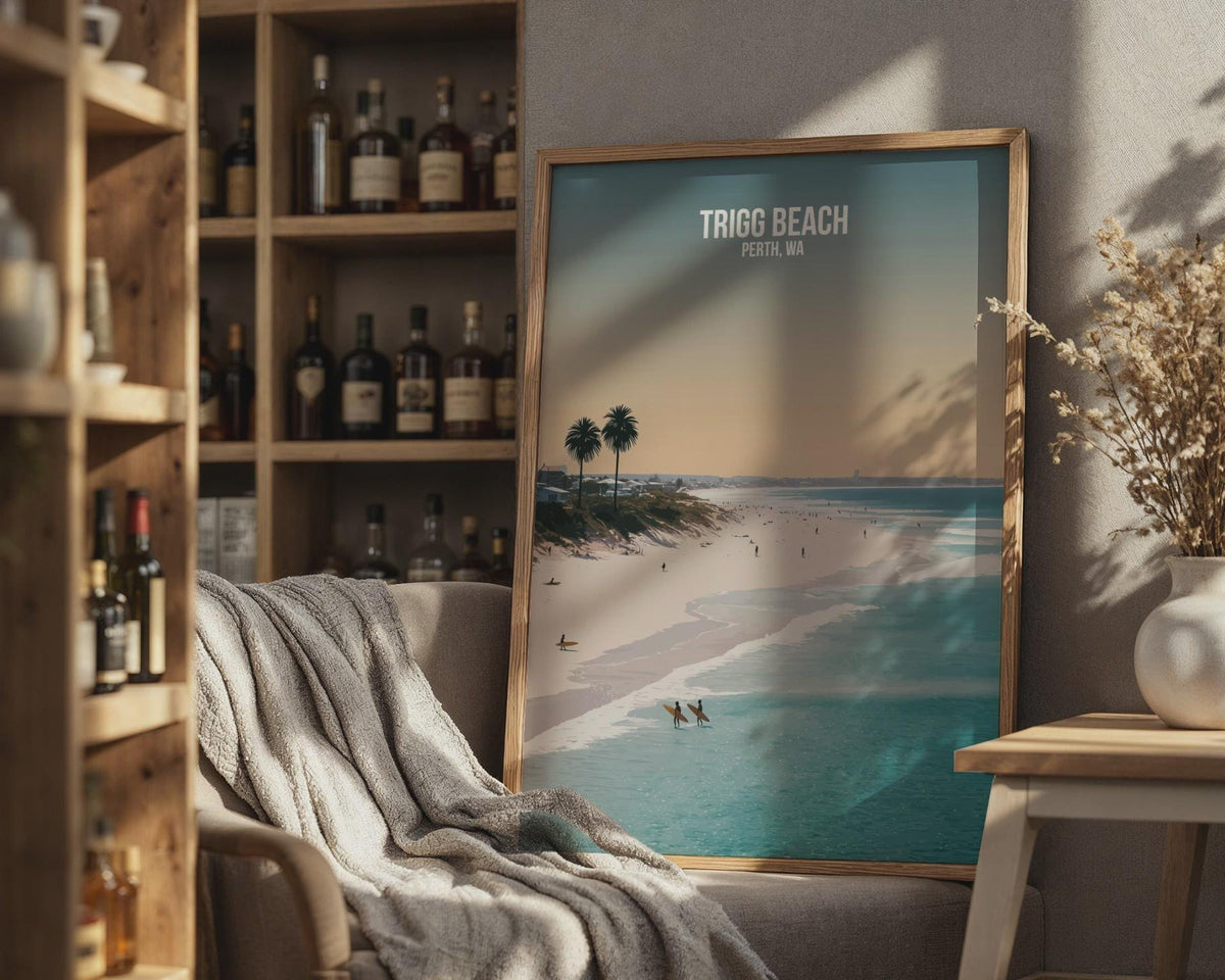 Trigg Beach Perth WA Art Print Poster Wall Art Travel Scene - WanderWall