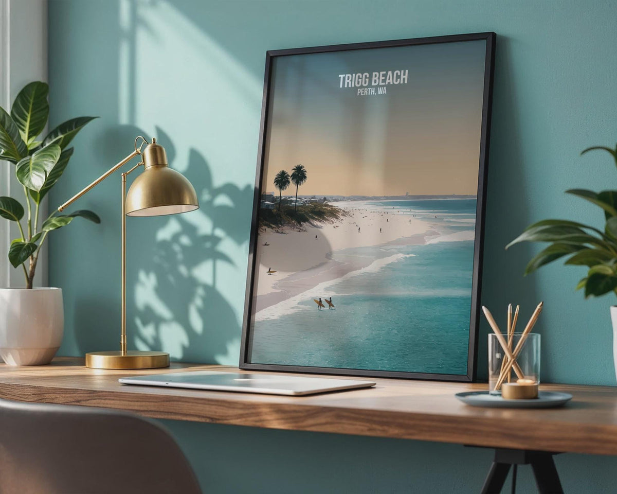 Trigg Beach Perth WA Art Print Poster Wall Art Travel Scene - WanderWall