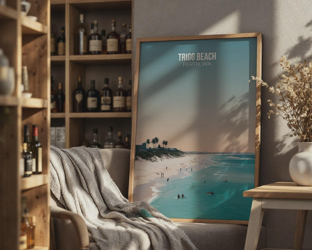 Trigg Beach Perth WA Poster Coastal Wall Art Print - WanderWall