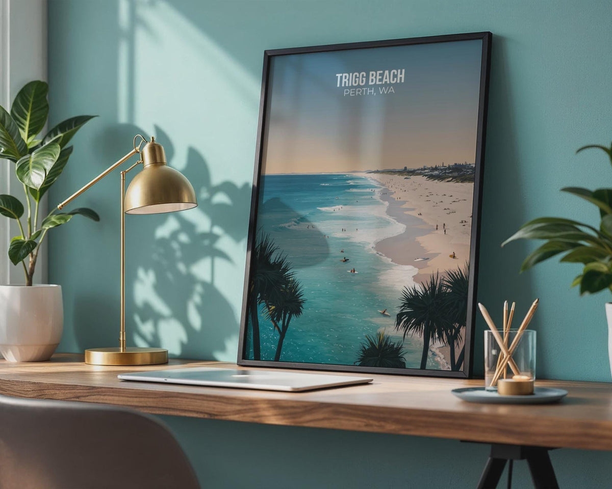 Trigg Beach Perth WA Poster Ocean View Wall Art - WanderWall