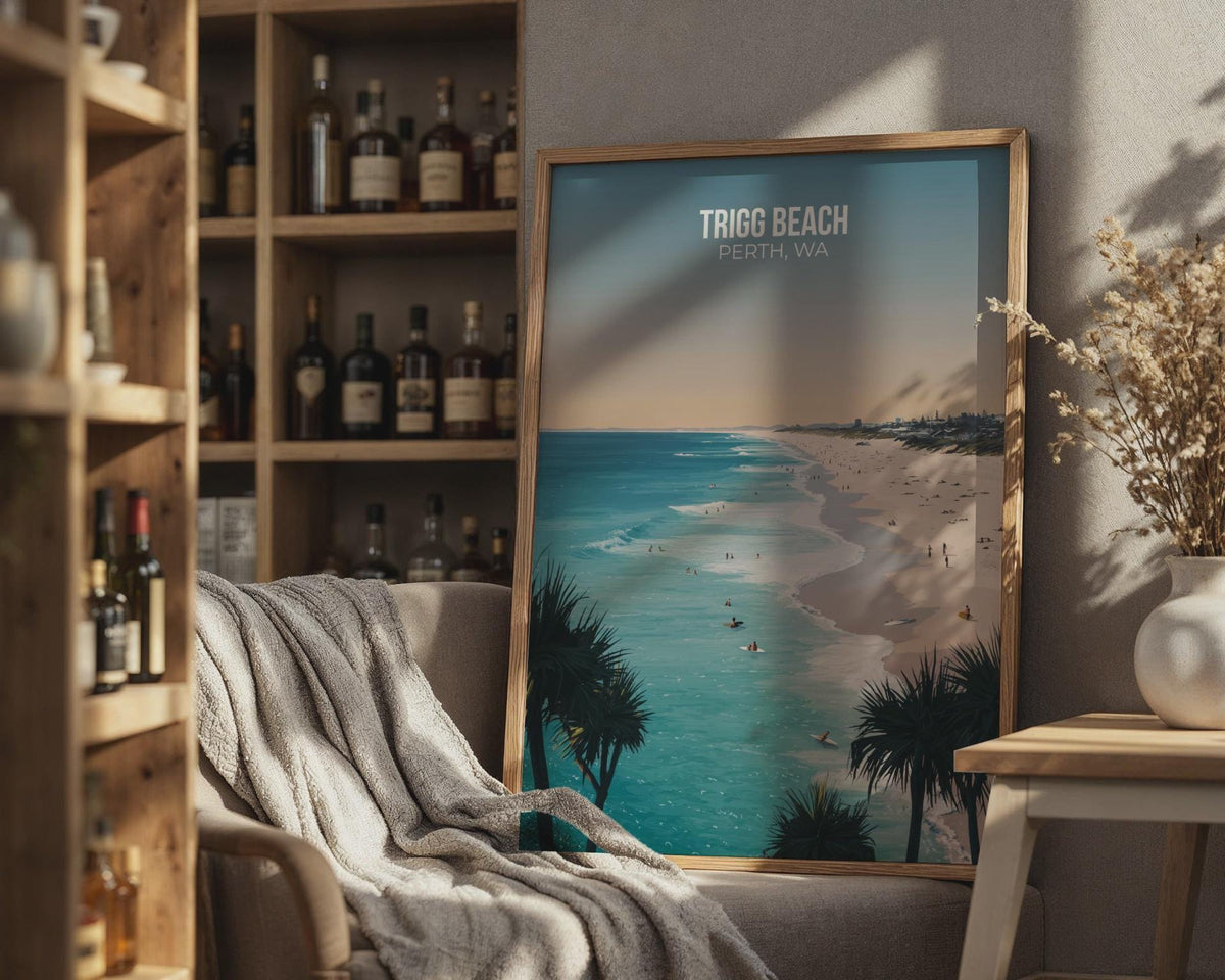 Trigg Beach Perth WA Poster Ocean View Wall Art - WanderWall