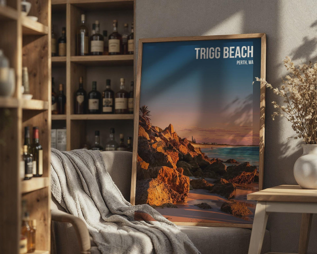 Trigg Beach Poster Perth Wall Art Landscape Print - WanderWall