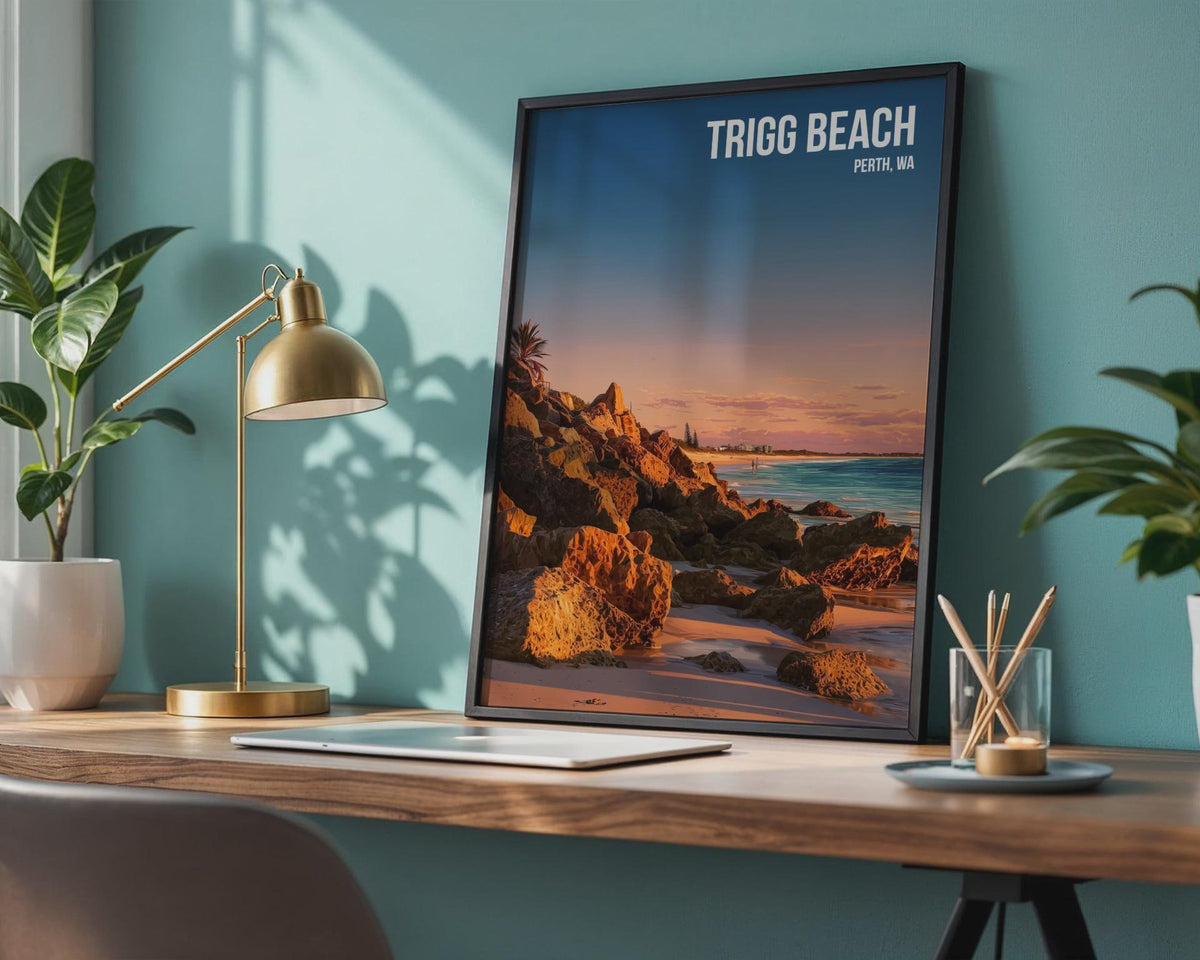 Trigg Beach Poster Perth Wall Art Landscape Print - WanderWall