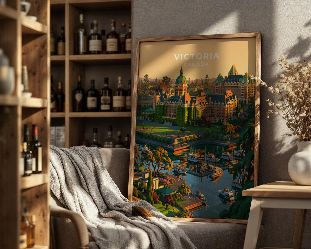 Victoria British Columbia Travel Poster - WanderWall