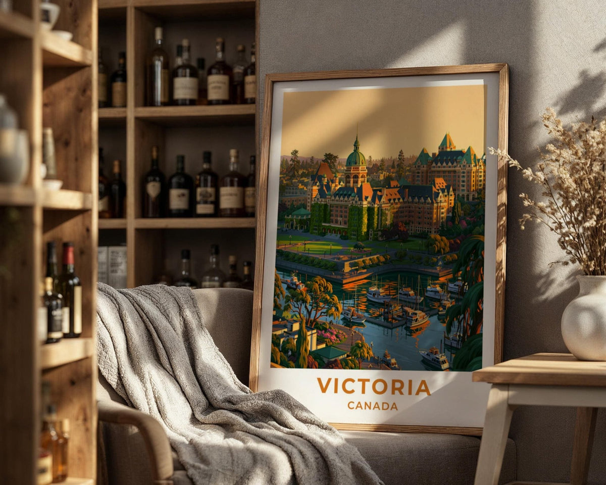 Victoria British Columbia Travel Poster - WanderWall