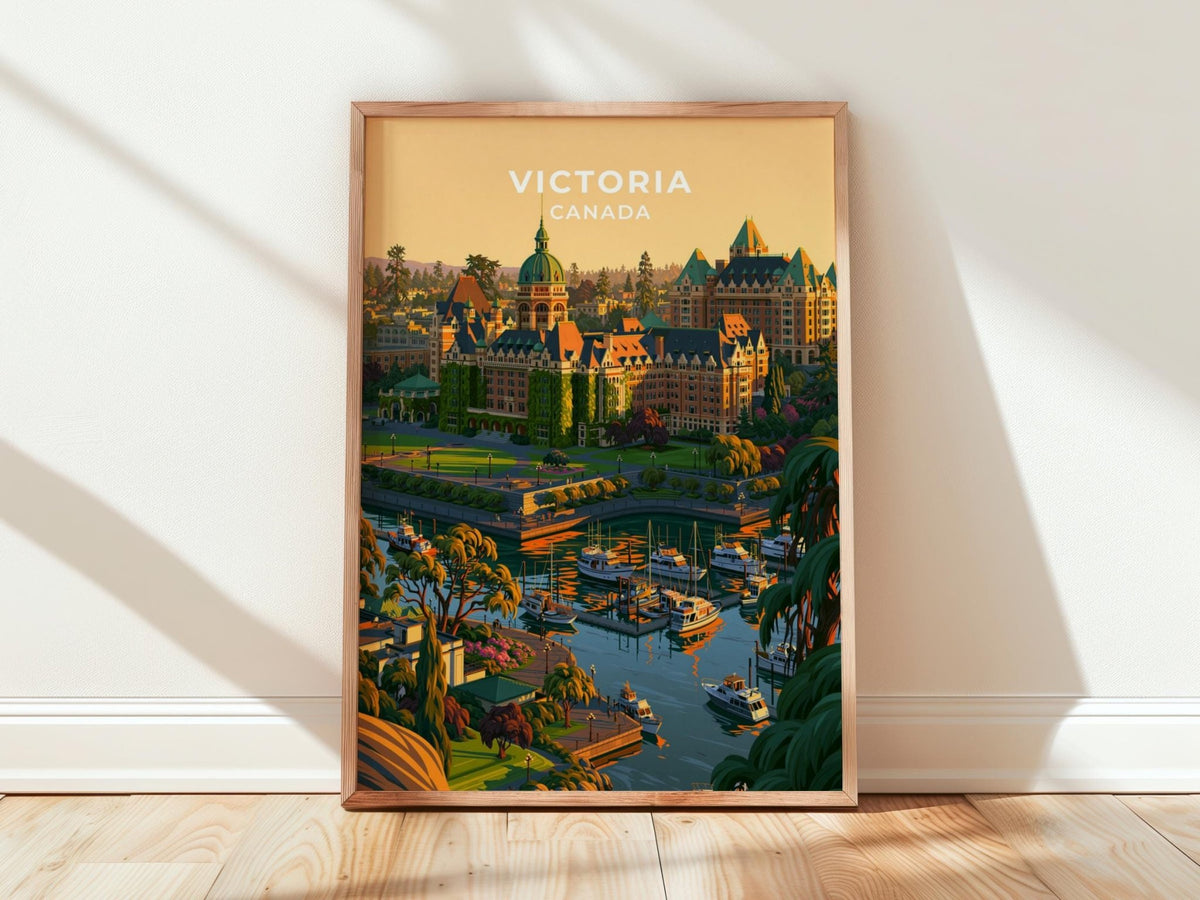 Victoria British Columbia Travel Poster - WanderWall
