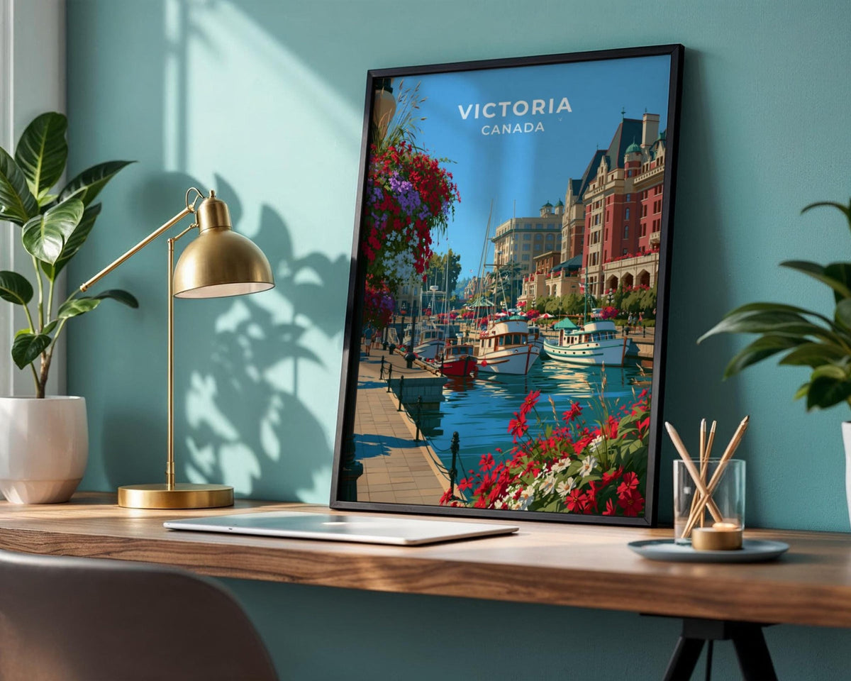 Victoria British Columbia Travel Poster - WanderWall