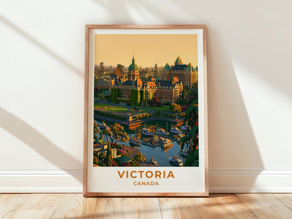 Victoria British Columbia Travel Poster - WanderWall