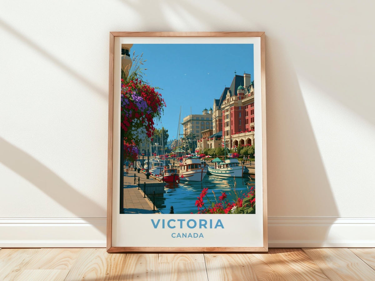Victoria British Columbia Travel Poster - WanderWall