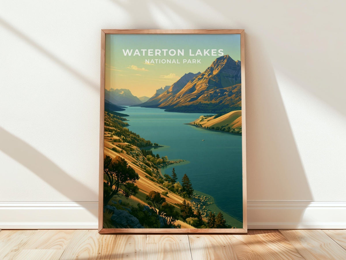 Waterton Lakes National Park Alberta Travel Poster - WanderWall