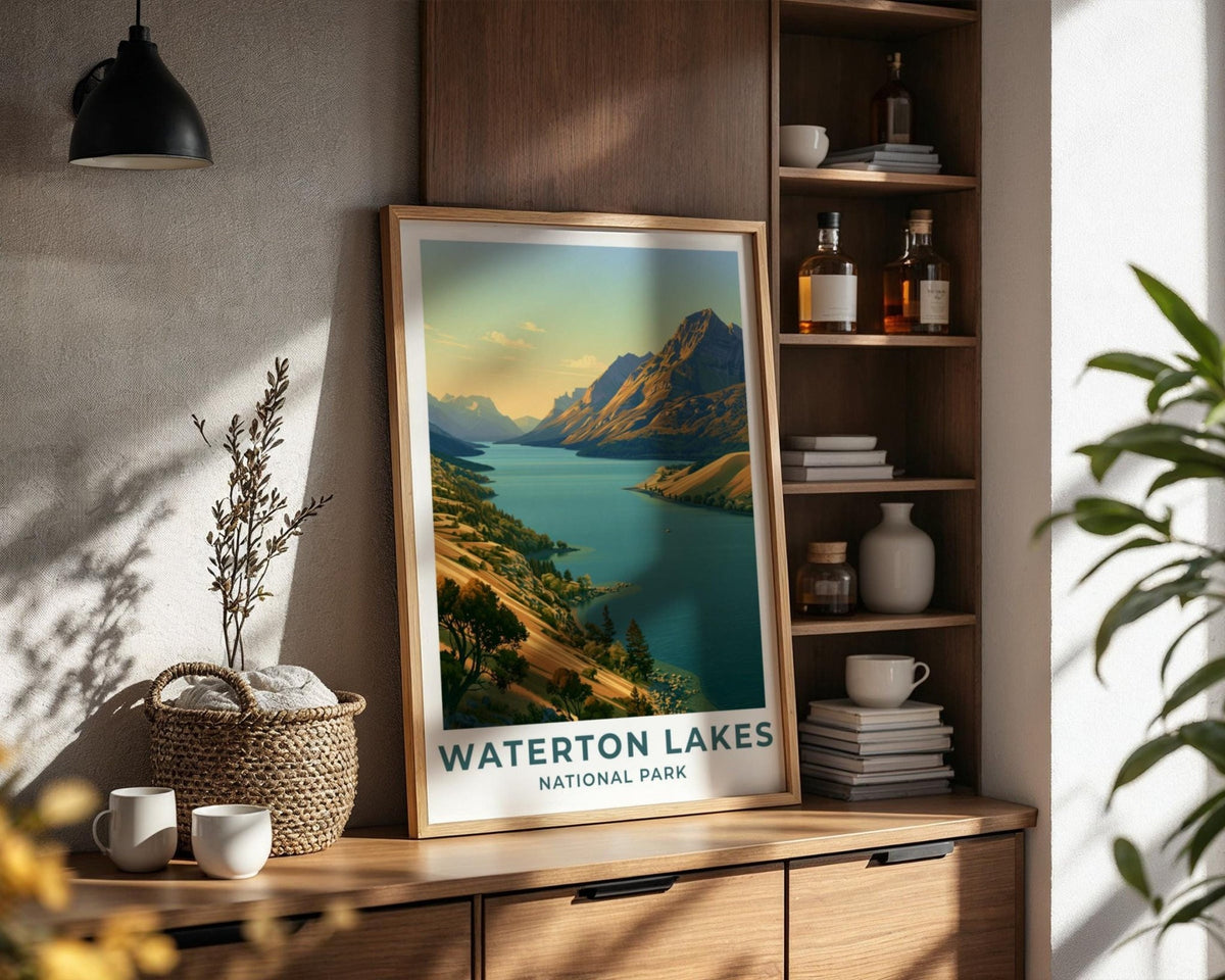 Waterton Lakes National Park Alberta Travel Poster - WanderWall