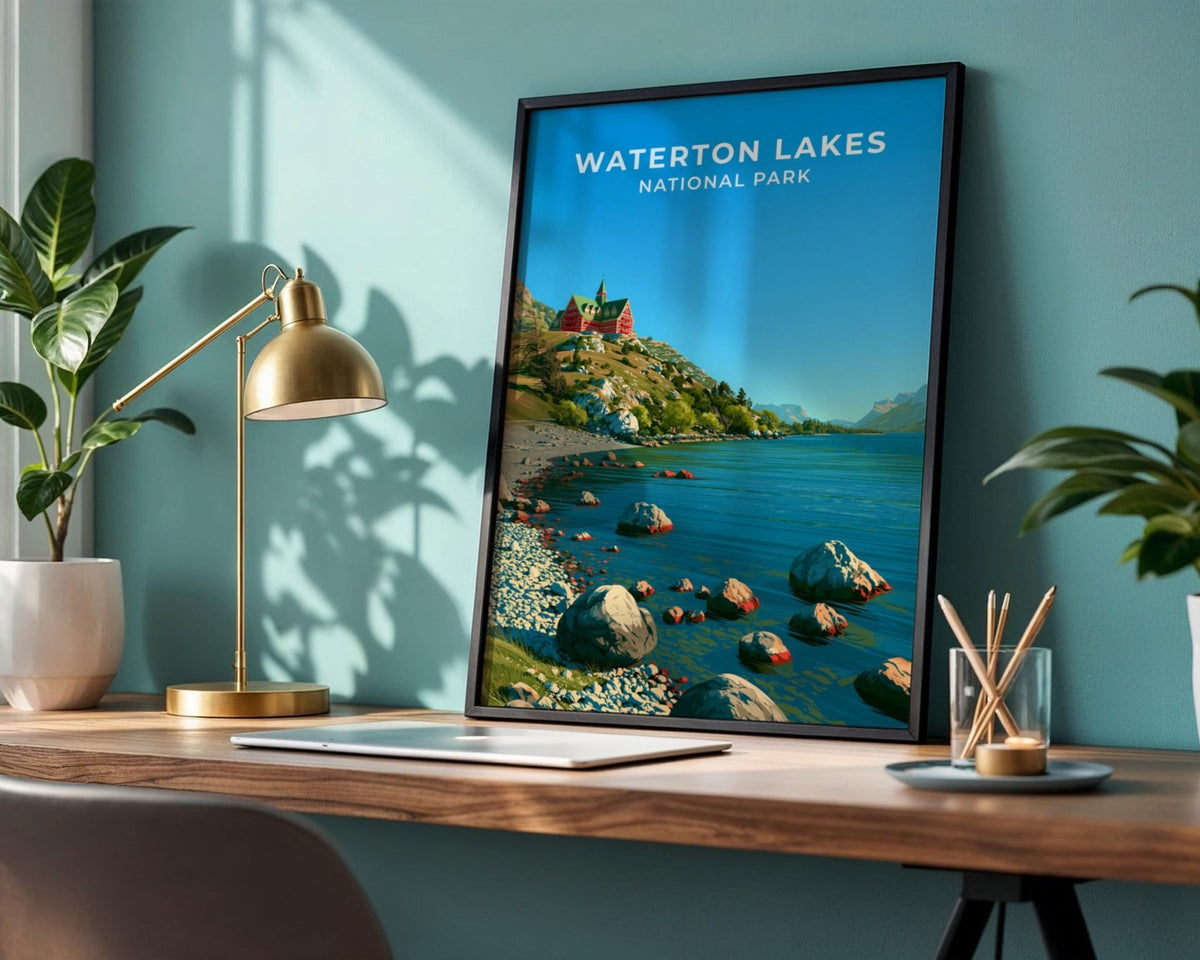 Waterton Lakes National Park Alberta Travel Poster - WanderWall