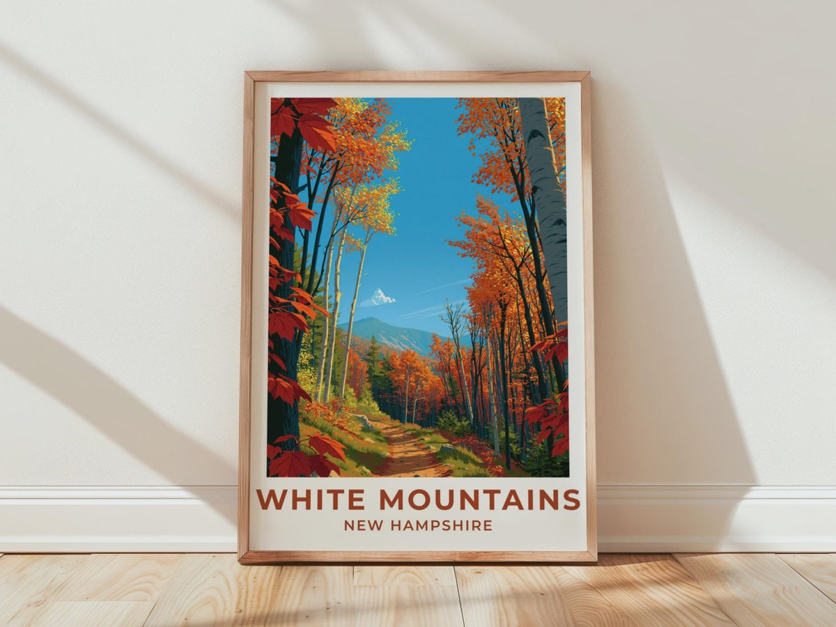 White Mountains New Hampshire Travel Poster - WanderWall