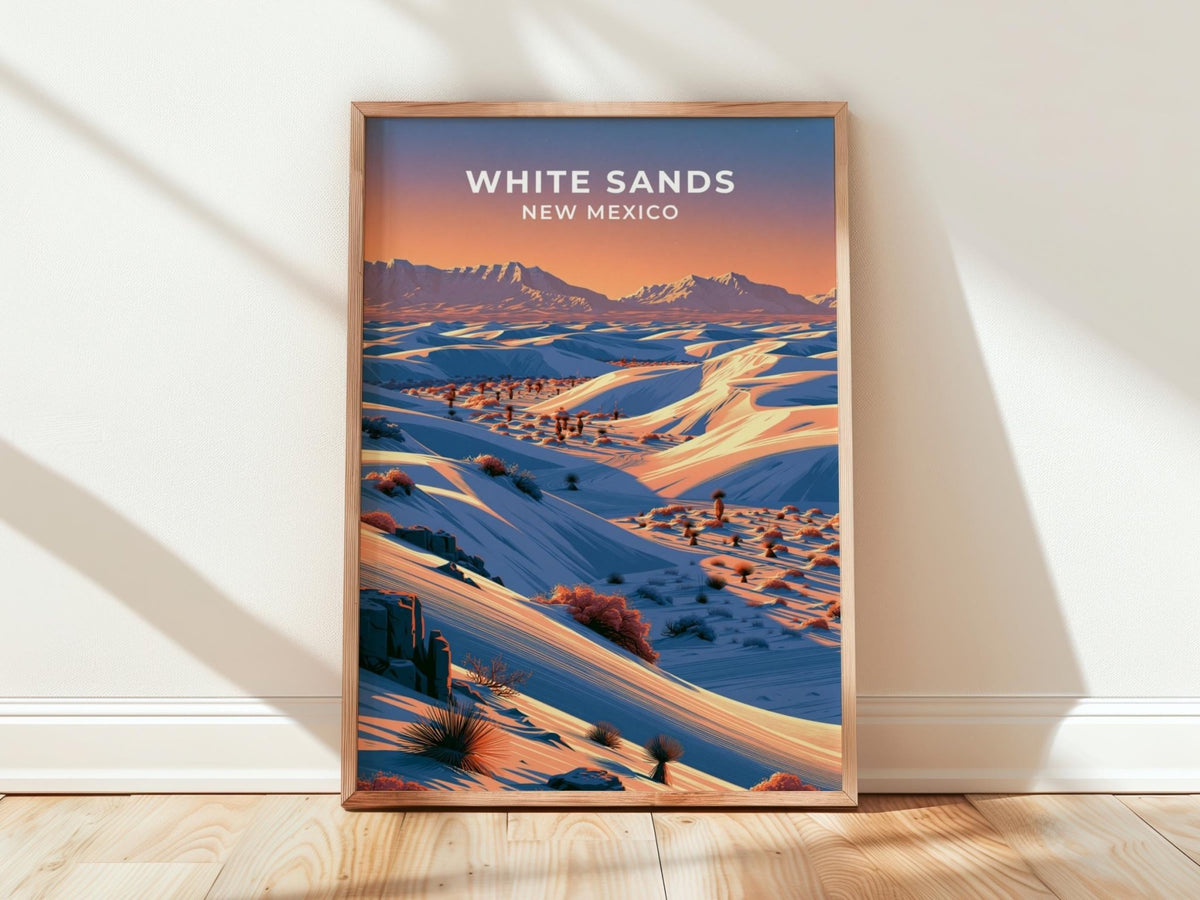 White Sands New Mexico Travel Poster - WanderWall