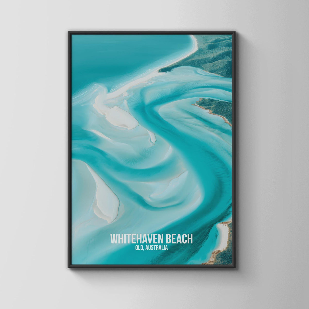 Whitehaven Beach QLD Australia Coastal Poster Print - WanderWall