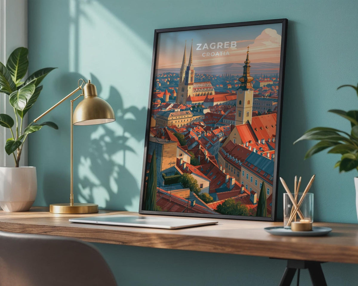 Zagreb Croatia Travel Poster - WanderWall
