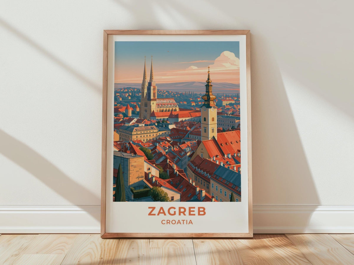 Zagreb Croatia Travel Poster - WanderWall