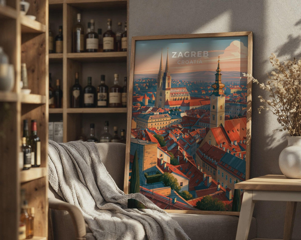 Zagreb Croatia Travel Poster - WanderWall