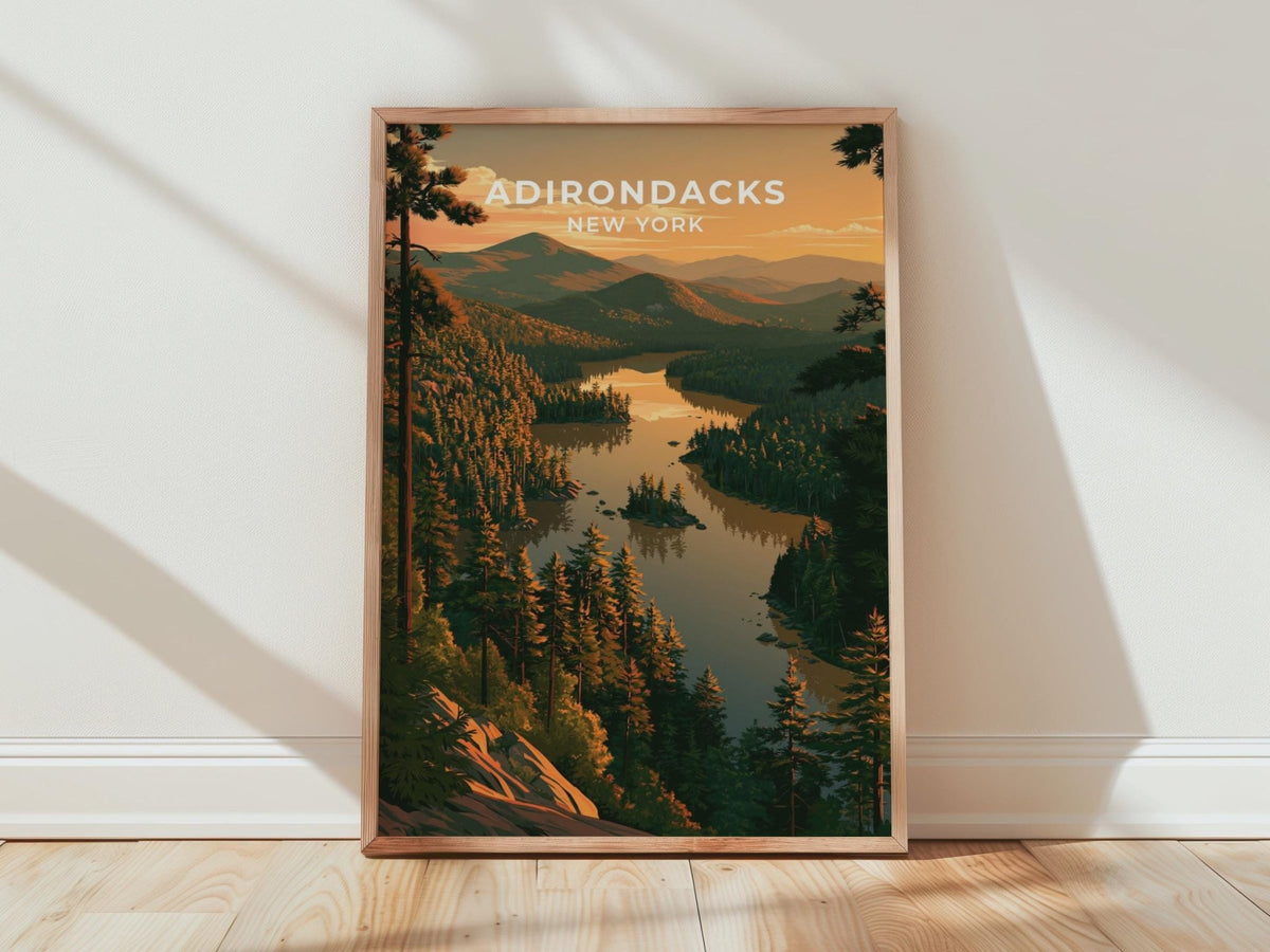 Adirondacks New York Travel Poster - WanderWall