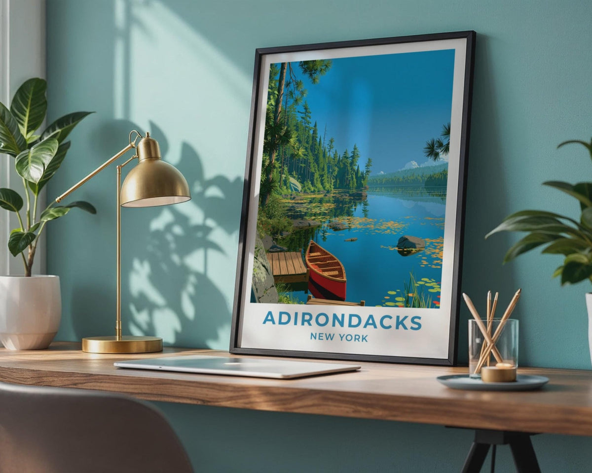 Adirondacks New York Travel Poster - WanderWall