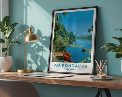 Adirondacks New York Travel Poster - WanderWall