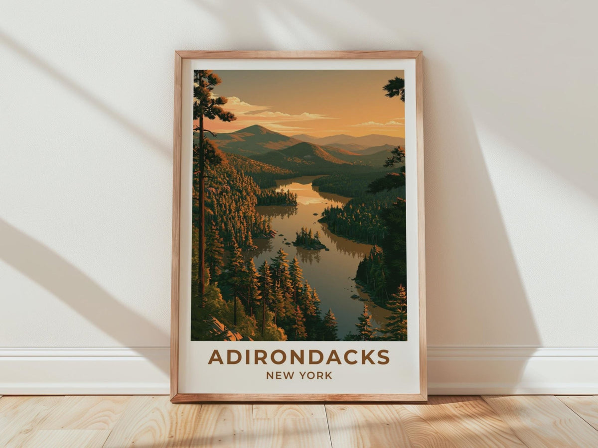 Adirondacks New York Travel Poster - WanderWall