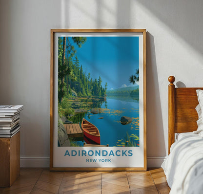 Adirondacks New York Travel Poster - WanderWall