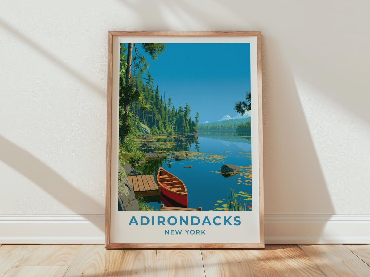 Adirondacks New York Travel Poster - WanderWall