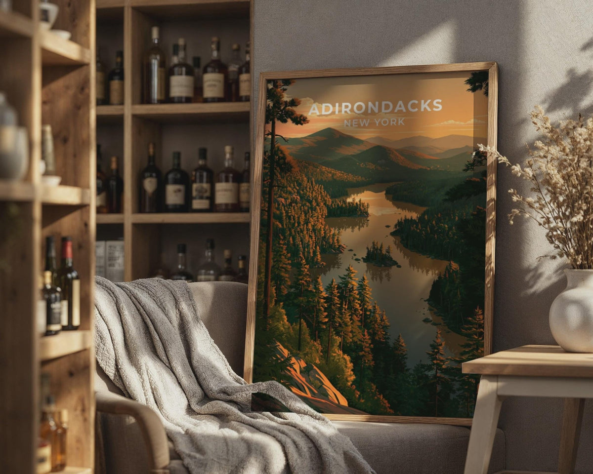 Adirondacks New York Travel Poster - WanderWall