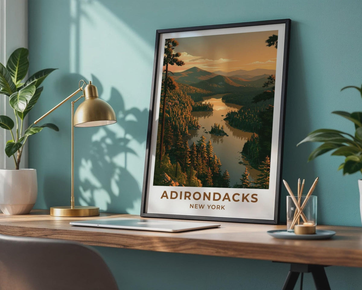 Adirondacks New York Travel Poster - WanderWall