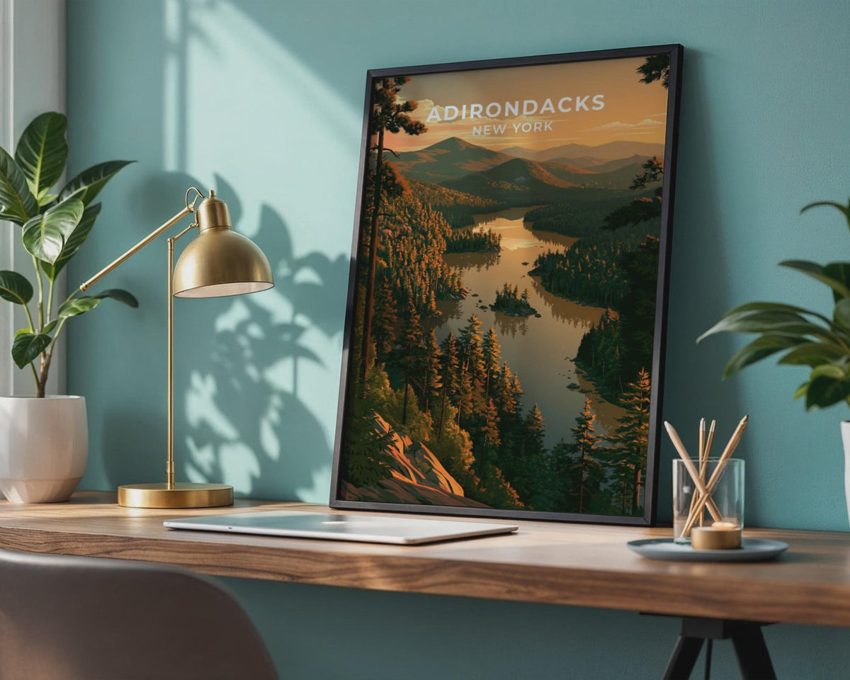 Adirondacks New York Travel Poster - WanderWall