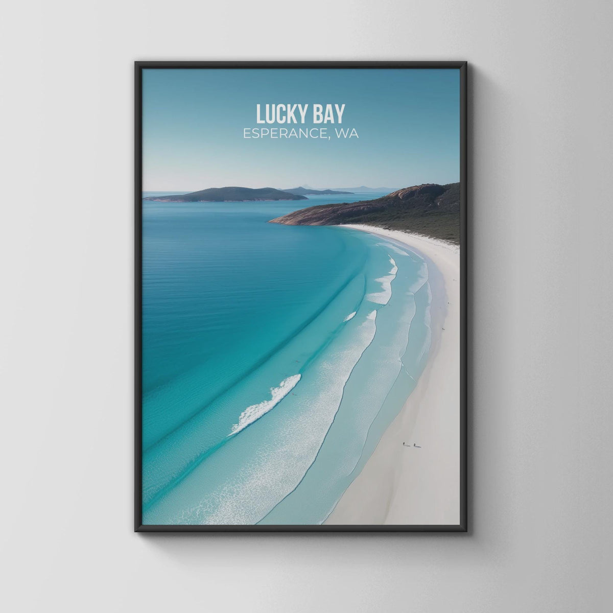 Aerial Beach Art Print Lucky Bay Esperance WA Coastal Wall Art - WanderWall