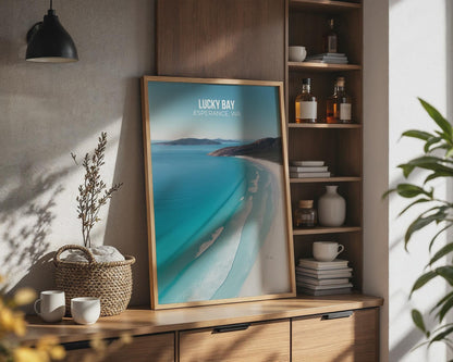 Aerial Beach Art Print Lucky Bay Esperance WA Coastal Wall Art - WanderWall