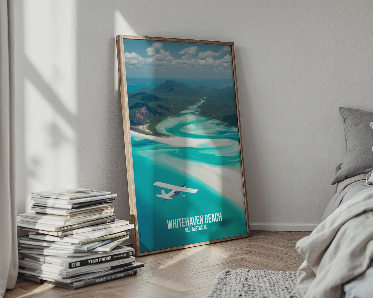 Aerial View Whitehaven Beach Art Print - WanderWall
