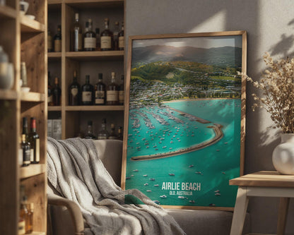 Airlier Beach Landscape Print QLD Australia Wall Art Marina Poster - WanderWall