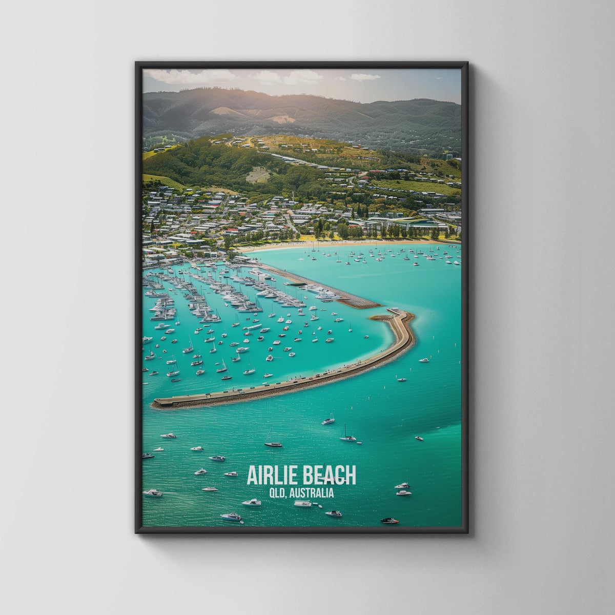 Airlier Beach Landscape Print QLD Australia Wall Art Marina Poster - WanderWall