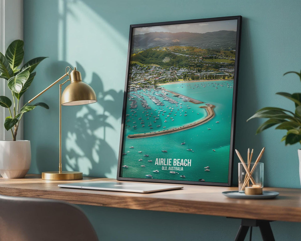 Airlier Beach Landscape Print QLD Australia Wall Art Marina Poster - WanderWall