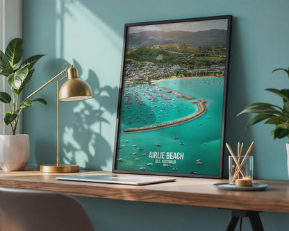 Airlier Beach Landscape Print QLD Australia Wall Art Marina Poster - WanderWall