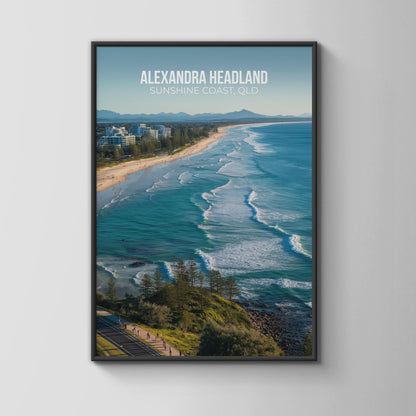 Alexandra Headland Beach Print Coastal Wall Art - WanderWall