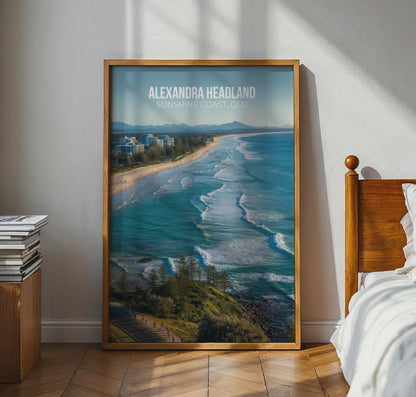 Alexandra Headland Beach Print Coastal Wall Art - WanderWall