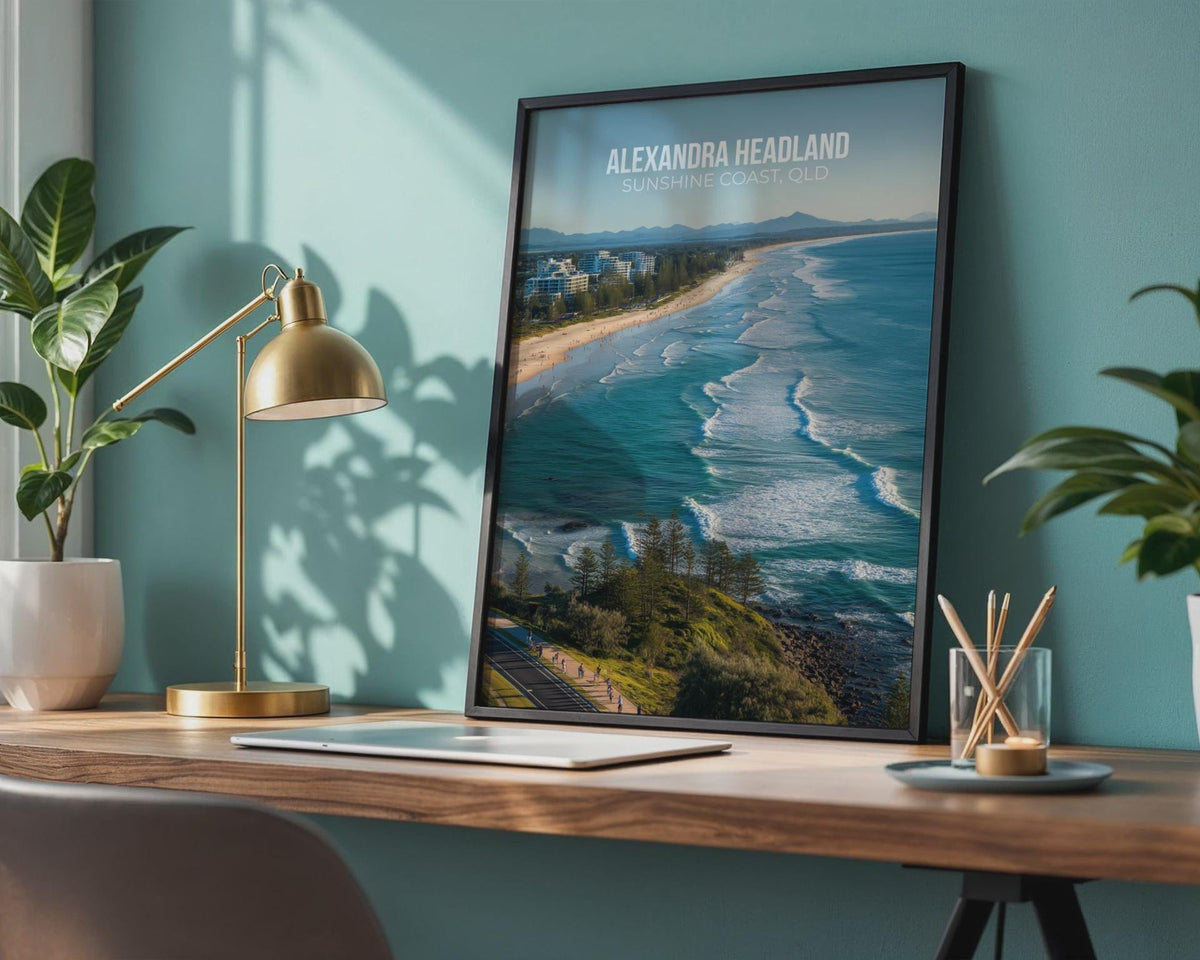 Alexandra Headland Beach Print Coastal Wall Art - WanderWall
