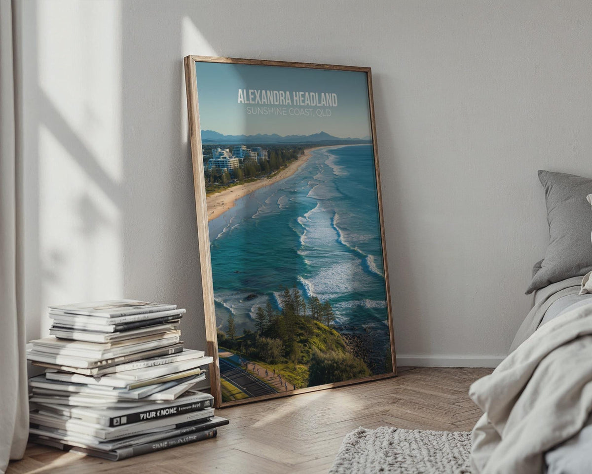Alexandra Headland Beach Print Coastal Wall Art - WanderWall