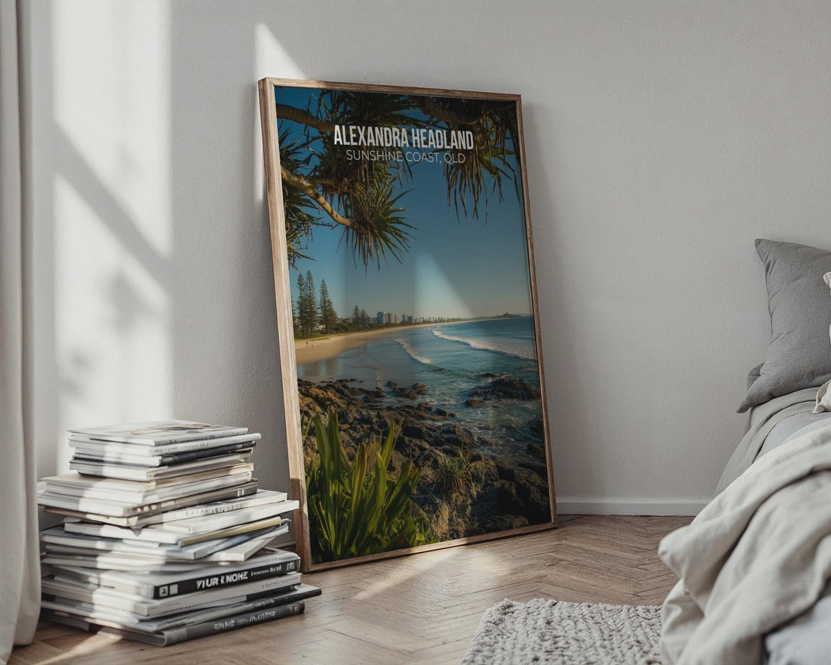 Alexandra Headland Wall Art Print, Beach Scenery, Queensland Coastal Artwork - WanderWall